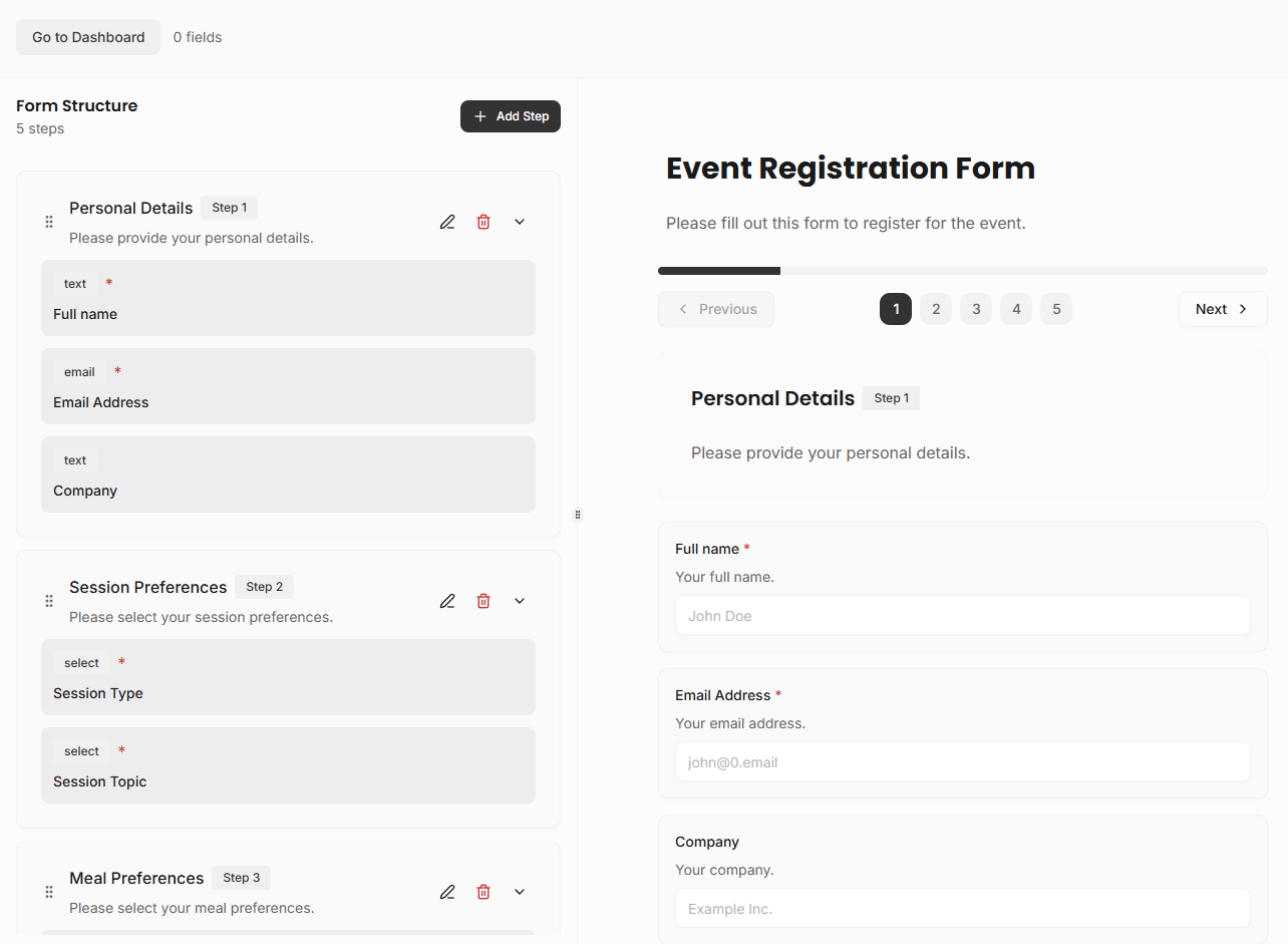 Intuitive Form Builder