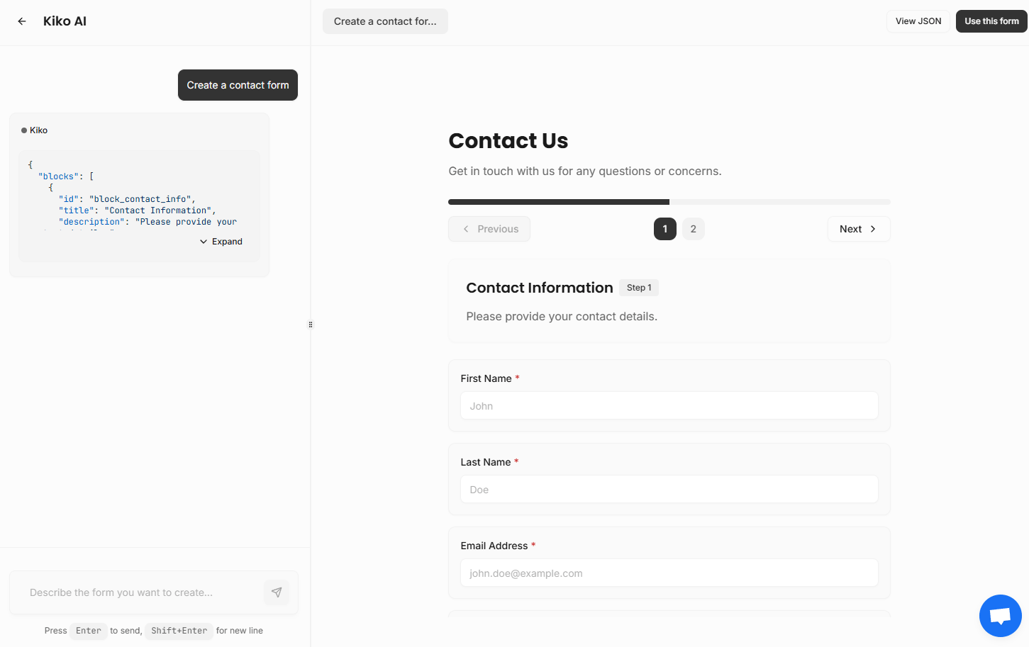 AI Powered Form Builder